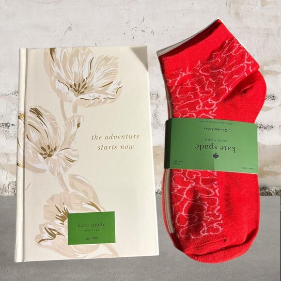 kate spade Accessories - Kate Spade Bundle - Growing Tulips Journal & Quarter Socks NEW